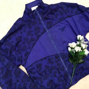 Vintage REEBOK Purple Leaves Windbreaker Jacket